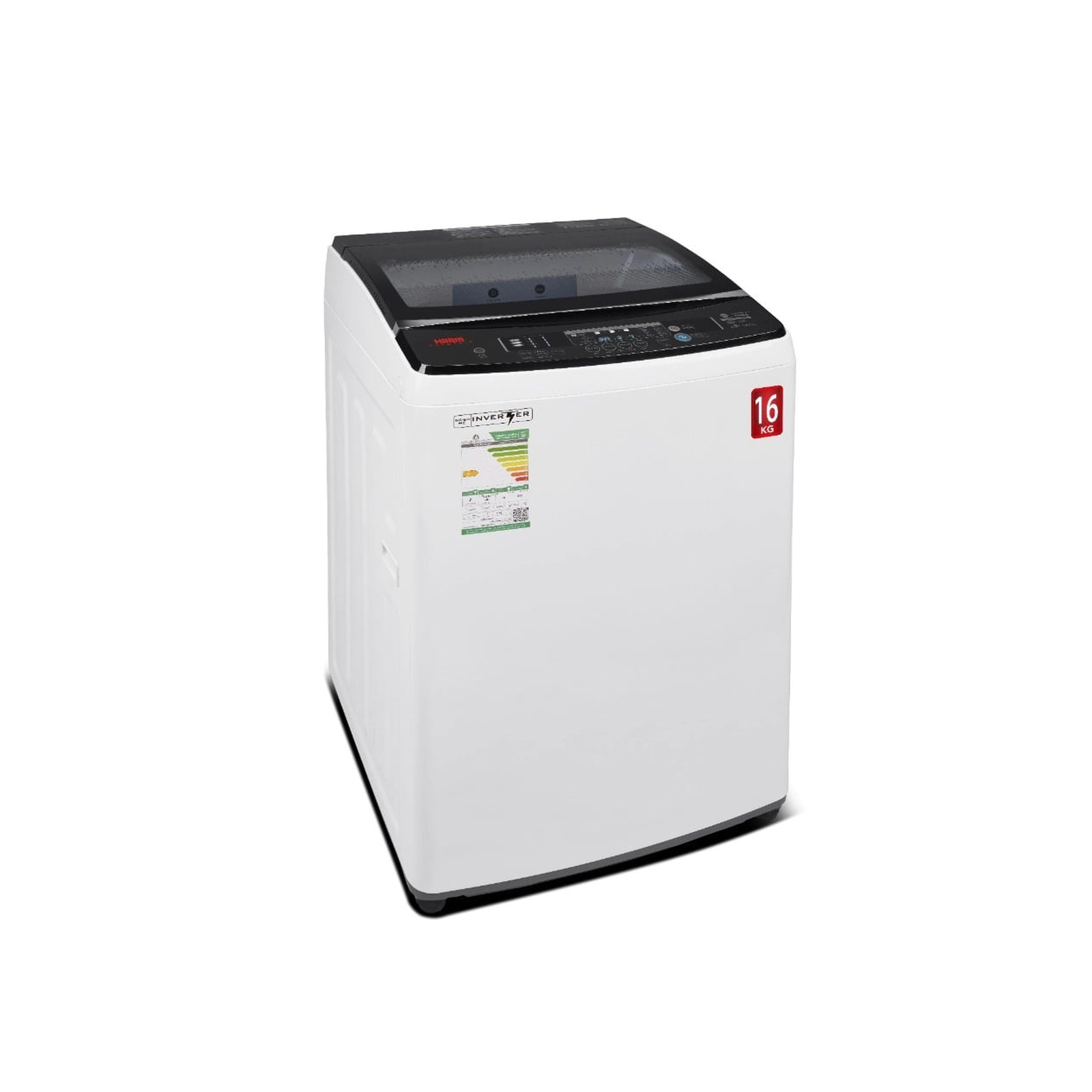 غسالة تحميل علوي أوتوماتيكية, 16 كجم– أبيض | HAAM MODEL NO: HWM16W-23N