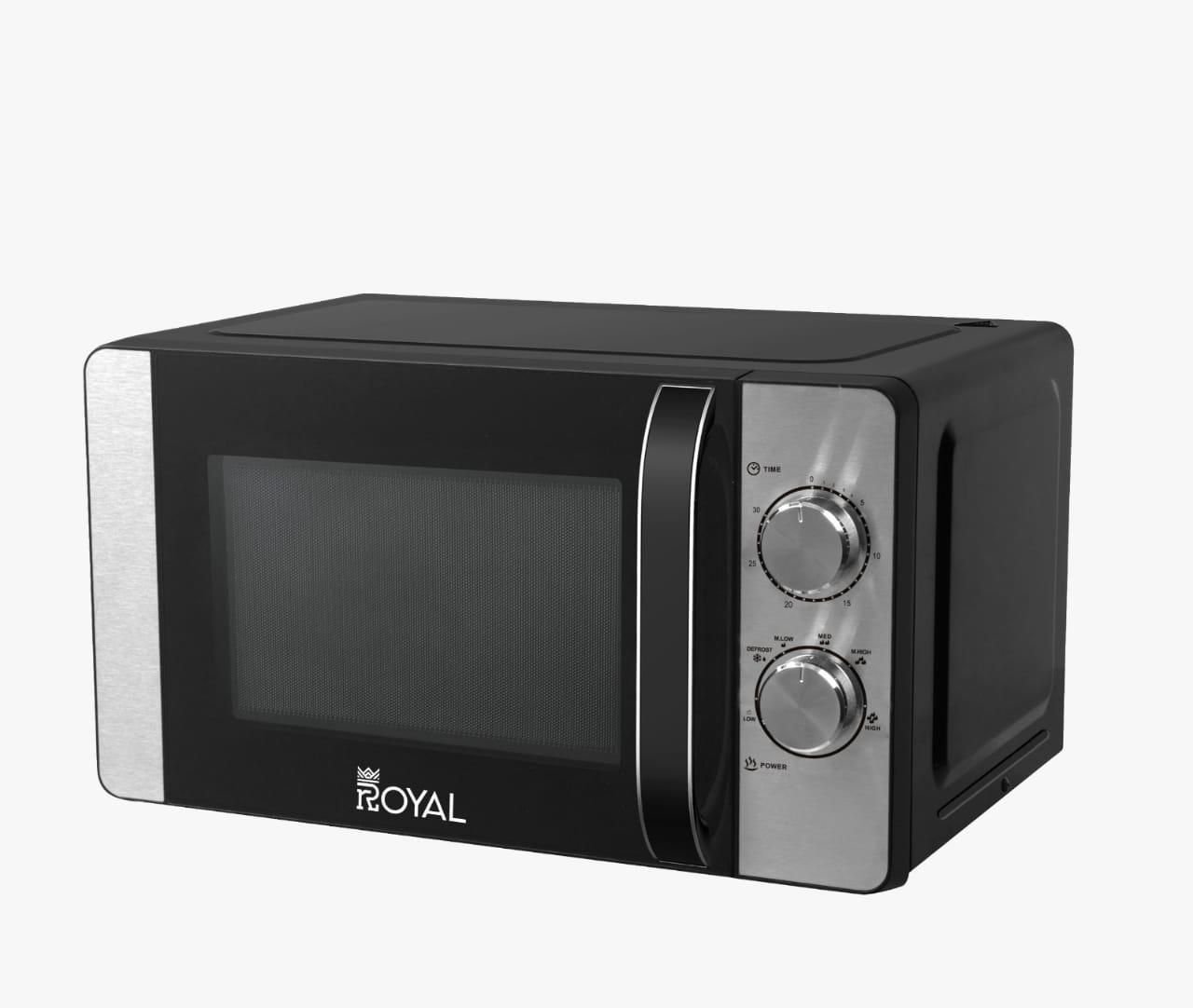 ميكروويف رويال, سعة 20 لتر, 700 واط, أسود + ستيل | ROYAL MODEL NO: RA-20XM1