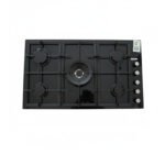 سطح غاز مدمج 5 شعلات سيراميك أسود من جرين إلكتريك – 90×60 سم